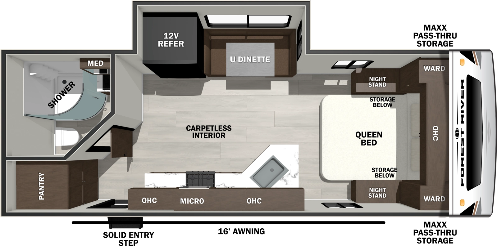 Wildcat Travel Trailers 220BATH Floorplan